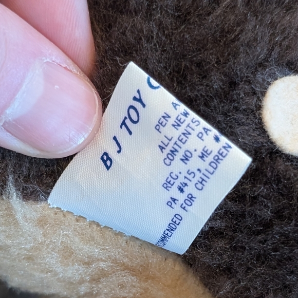 Vintage BJ Toy Company Red Nose Reindeer Hard Plush Stuffed Animal 17" - Picture 7 of 7